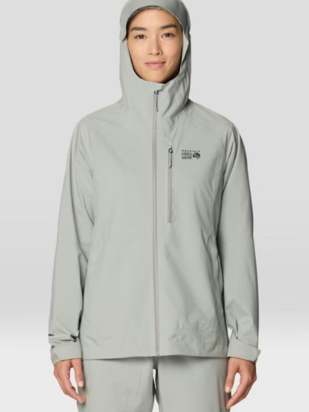 MOUNTAIN HARDWEAR Stretch Ozonic Rain Jacket Gray Size Small